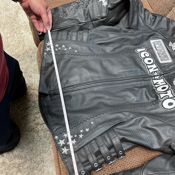 Icon black “bombshell” leather motorcycle jacket - Picture 9 of 10